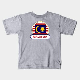 Malaysia Country Badge - Malaysia Flag Kids T-Shirt